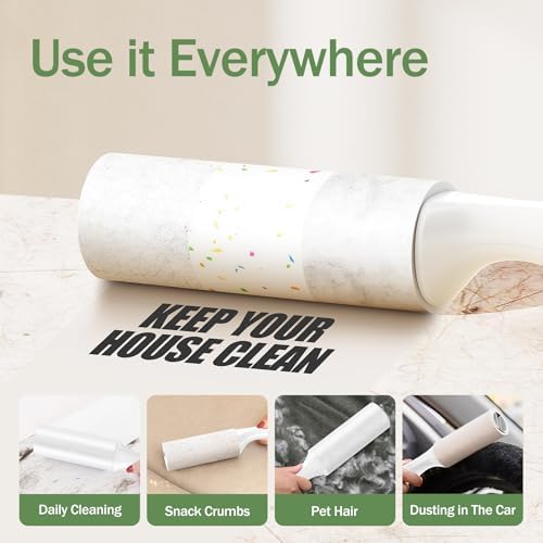 Mini Lint Roller 2 Pack for Pet Hair, 100 Sheets Total