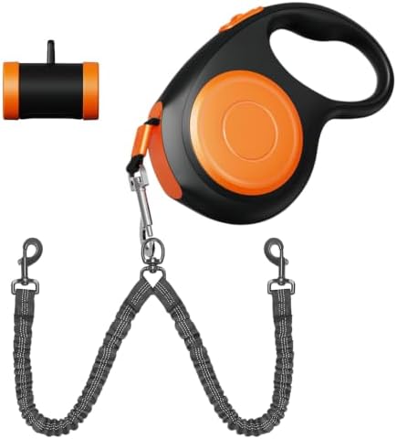 30FT Dual Retractable Dog Leash Leash for 2 Large Dogs - Tangle Free
