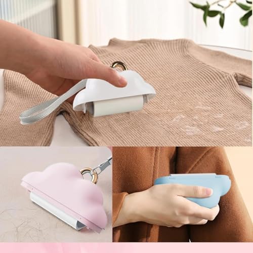 Portable Lint Roller 150 Sheets Travel Size, Mini Lint Roller for Clothes and Reusable Pet Hair Remover, Cute Small Sticky Dust Remover Refillable