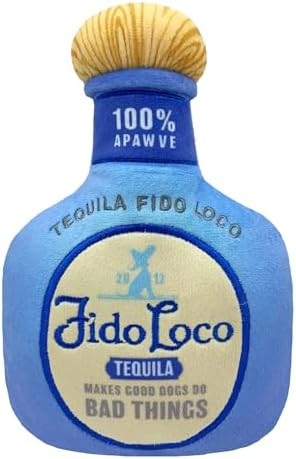 Huxley & Kent Power Plush Squeaky Dog Toy, Fido Loco Tequila, Small