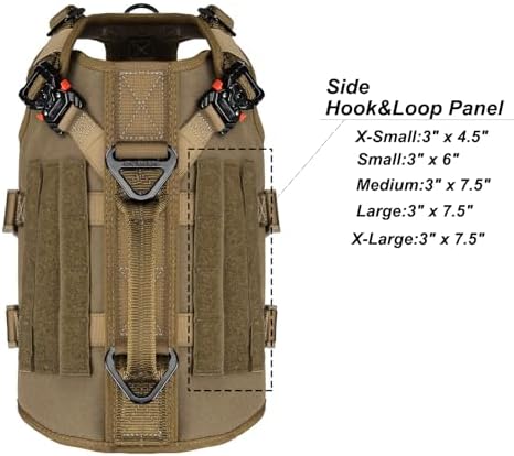 ICEFANG No Pull Tactical Dog Harness for Small Dogs,Adjustable Dog Vest