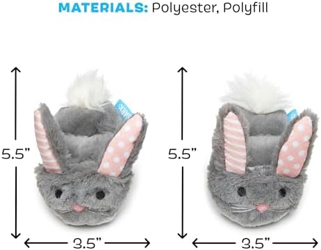 BarkBox Itty & Bitty the Bunny Slippers Dog Toy - 2-in-1