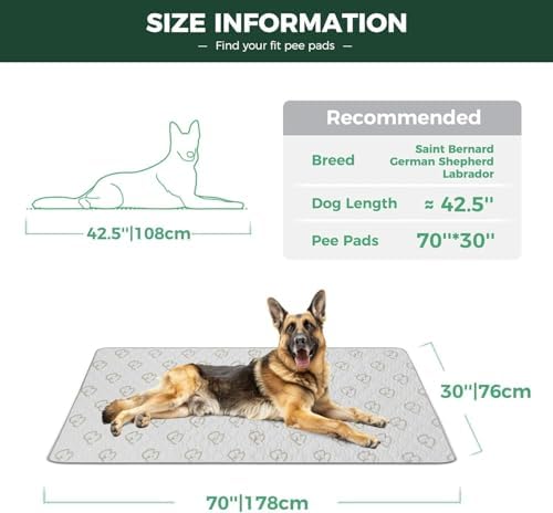 FXW Washable Pee Pads for Dogs, Super Absorbent, 30" x 70", 1 Pack