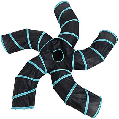 Cat Tunnels S-Way Crinkle Play Toys Collapsible Tube with Ball Maze Cat House Pet Interactive for Cat Puppy Kitten Rabbit 5-Way Tunnel