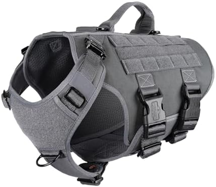 ICEFANG No Pull Tactical Dog Harness for Medium Dogs,Adjustable Dog Vest