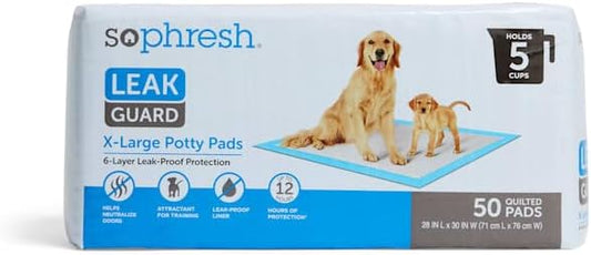 So Phresh by Petco X-Large Leak Guard Quilted Potty Pads Count of 50