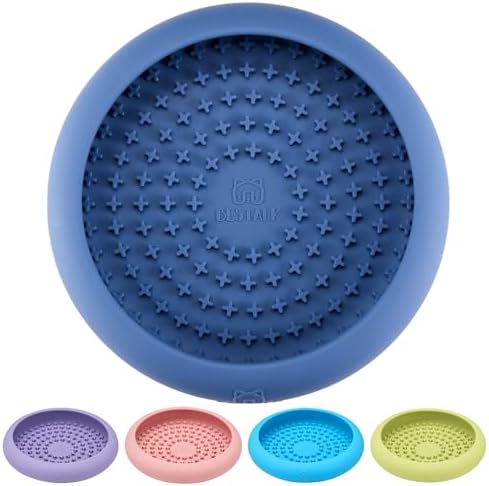 Dog Lick Bowl, Bestalk Anxiety Relief Slow Feeder Dog Lick Mat Treat Dispenser, Non-Slip Licking Bowl Enrichment Toys, BPA Free Silicone, Dishwasher Safe