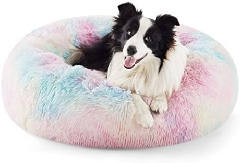 Bedsure Calming Dog Beds Large Sized Dog Donut Washable Pet Bed,36ins