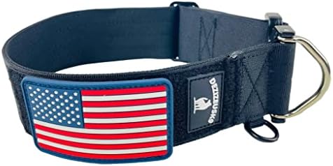 2" Wide Tactical Dog Collar Quick Release Metal Buckle D-Ring M-L-XL Dogs