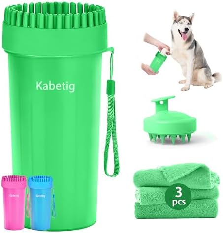 Dog Paw Cleaner Cup with Detachable Top Brush for Large & XL Dogs