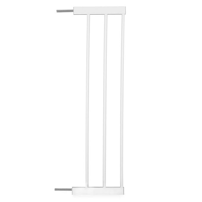 hauck Open N Stop Pressure Fit Baby & Pet Safety Gate w/ 8" Extension, Accommodates 37.8 to 39.75" Wide Home Doorway, Stairway, or Hallway, White