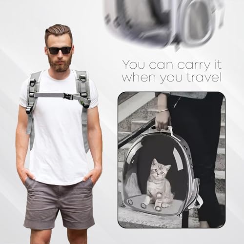 Nazarian's Large Capacity Pet Carrier Backpack for Cats & Dogs - Breathable, Sturdy, and Comfortable Small Travel Backpack for Hiking, and Outdoor - Secure and Lightweight Pet Backpack Carrier