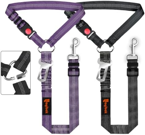 Laqibak Removable Dog Seat Belt Harness for Car, 3 in 1 Pet Seatbelt Leash