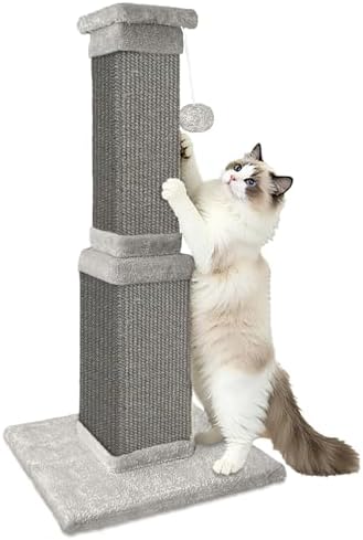Cat Scratching Post for Indoor Cats, 32Inch Sisal Cat Scratcher