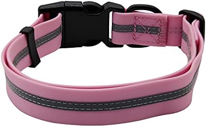 Nimble Reflective Waterproof Dog Collar Adjustable Odor Resistant Easy Clean Pet Collar for Small Medium Large Dogs Night Walking Outdoor Rainy Use (Small (9.45”-14.17”inches), Lavender)
