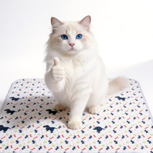 Washable Puppy Pee Pads for Dogs Puppy Pee Pads with Pheromones Non-Slip Puppy Training Pads for Home Travel Reusable Puppy Potty Pads for Cats Leakproof & Odor Control White M