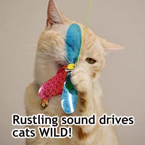 猫壱 NECOICHI Crinkly Critters Cat Feather Teaser Interactive Wand Toy No.1 Selling Cat Toy in Japan