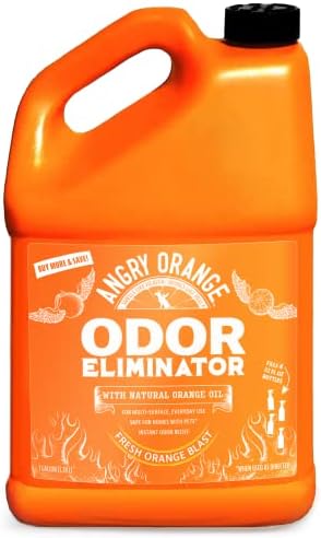 Angry Orange Pet Odor Eliminator for Dog and Cat Urine, Carpet Stains, and Strong Smells – Citrus Cleaner with Natural Orange Oil – 1 Gallon