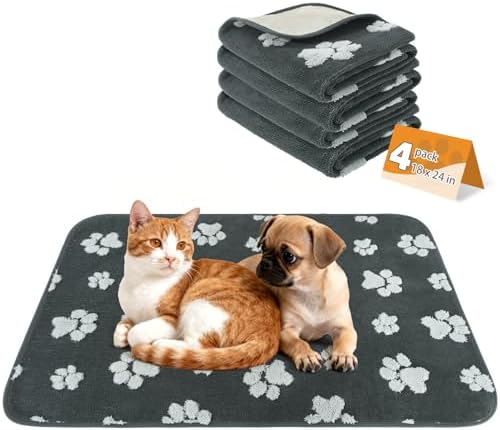 KOOLTAIL Washable & Waterproof Dog Whelping Pad for Small Dogs, Super Absorbent & Soft Warm Plush Puppy Pads Potty Training, Quick Dry Reusable Pet Mats for Whelping Box Supplies,Playpen,Crate,18"*24"