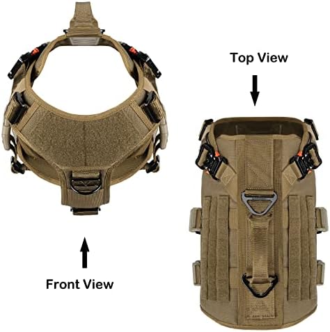 ICEFANG No Pull Tactical Dog Harness for X-Large Dogs,Adjustable Dog Vest
