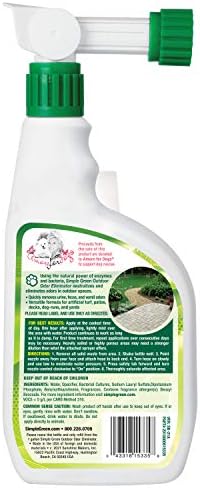 Simple Green Outdoor Odor Eliminator for Pets, Dogs, Ideal for Artificial Grass & Patio (32 oz Hose End Sprayer)