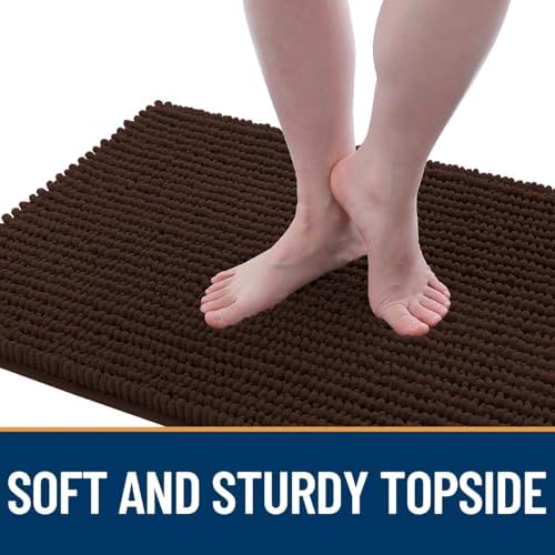 OLANLY Dog Door Mat for Muddy Paws 30x20, Extra Absorbent Chenille Mud Mat