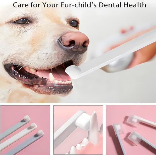 LINGXIYA Extra Soft Pet Toothbrushes Dental Cleaning Brushes,3 Pack Kit
