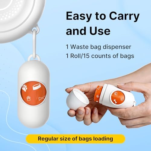 16Ft Retractable Dog Leash with Chew-Proof Steel Cable, 360° Tangle-Free, Built-in Poop Bag Dispenser, Ergonomic Comfort Grip Handle for Medium Large Dogs Up to 130lbs