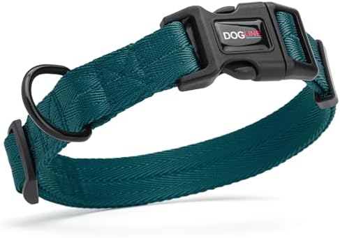Dogline Dark Teal Nylon Collar (W: 1" L: 16"-24")