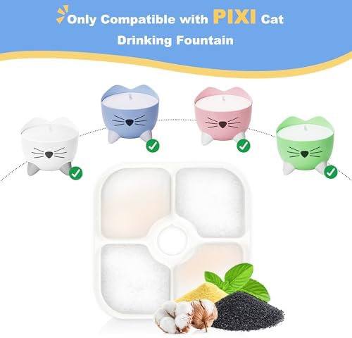 Cat Water Fountain Filter Replacement for PIXI Pet Water Fountain