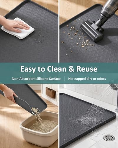 Extra Large Cat Litter Mat, Waterproof Litter Mat, 51.2 x 25.6 in
