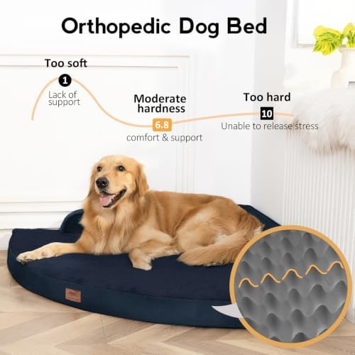 MEKIY Jumbo Orthopedic Waterproof Dog Bed with Sides for Extra Large Dogs