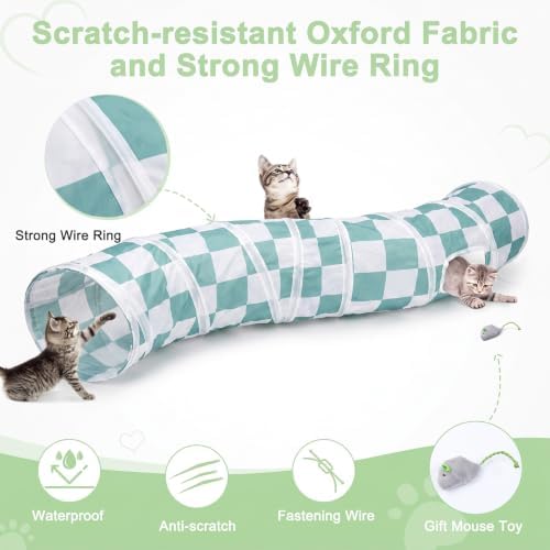 Glittme S-Shape Cat Tunnel, Foldable Cat Tunnels for Indoor Cats