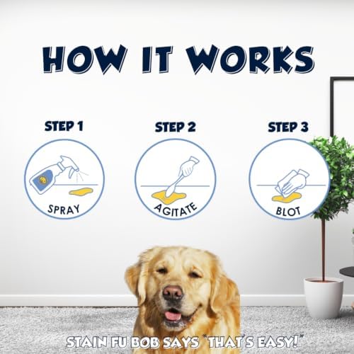 Pet Stain & Odor Remover – Professional Strength Carpet, Upholstery & Rug Cleaner for Dog & Cat Urine, Feces, Vomit, Coffee & Wine – Multi-Surface Odor Eliminator (1 Gallon)