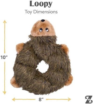 ZippyPaws Loopy No Stuffing Dog Toys to Keep Them Busy - 10"