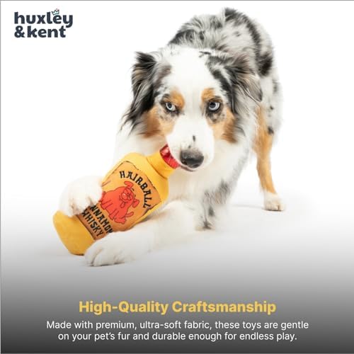 Huxley & Kent Power Plush Squeaky Dog Toy, Hairball Cinnamon Whisky, Lg