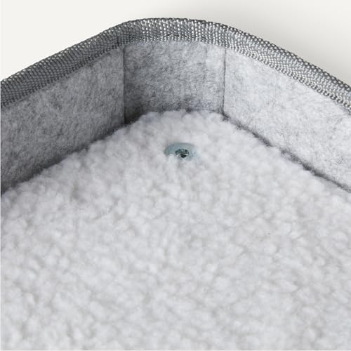 Amazon Basics 2-Cube Cat House with Sisal Scratch Pad and Dangle Toy, Grey
