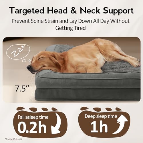 MEKIY Orthopedic Waterproof Dog Bed with Sides for Large Sizes Dogs
