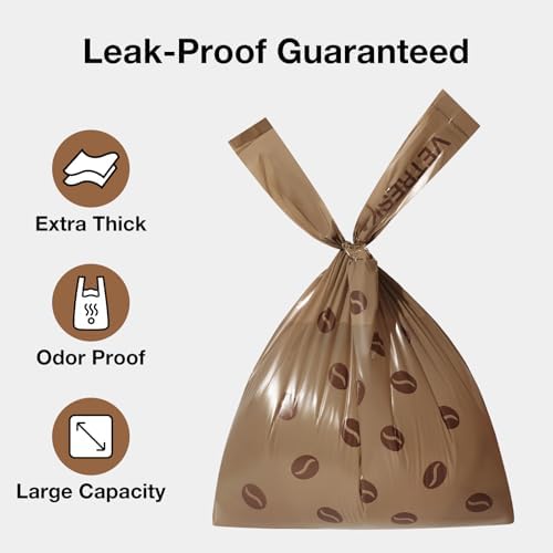 VETRESKA Dog Poop Bags with Handles 120 Count, Coffee Scented Waste Bags
