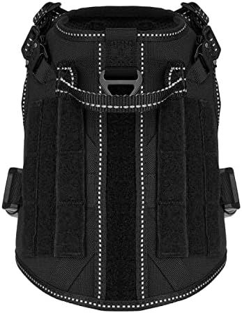 ICEFANG Tactical Dog Harness for Small Dogs,Reflective No Pull Dog Vest
