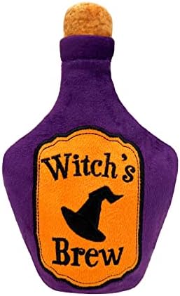 Huxley & Kent Halloween Funny Dog Toy w/Squeaker – Power Plush Squeaky Dog Toys for Small, Medium & Large Dogs – Soft Stuffed Animal for Indoor Play & Fetch - Witch's Brew, One Size