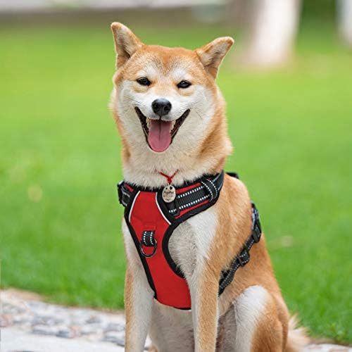 PoyPet No Pull Dog Harness Large, Reflective Vest with Front Clip & Handle