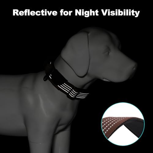 Plutus Pet Tactical Dog Collar with Pocket for AirTag, Chocolate, M
