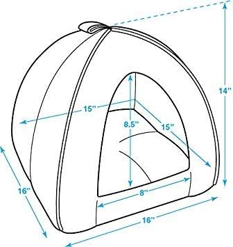 Best Pet SuppliesPet Tent-Soft Bed for Dog & Cat by Best Pet Supplies, Inc., Inc. - Gray Linen, 16" x H: 14", 16" x 16" x H:14" (TT608-M)