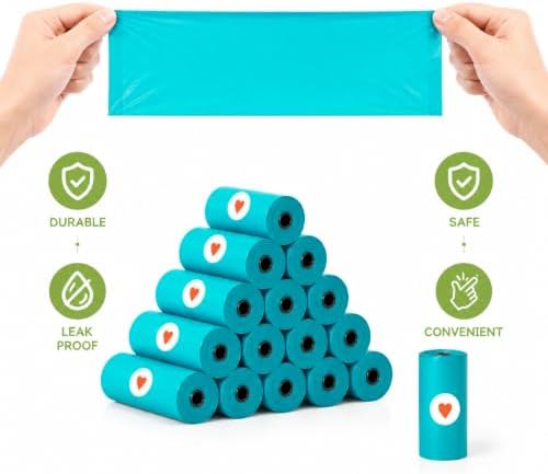 Dog Poop Bags, Thick Leak-Proof Unscented, 16 Rolls, 320 Bags