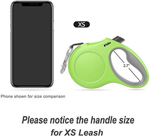 Fida Retractable Dog Leash with Dispenser and Poop Bags, 10 ft, Green