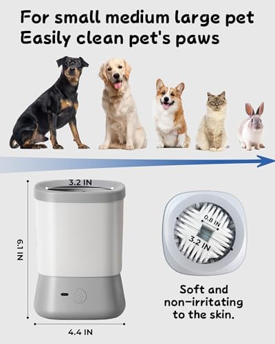 Electric Dog Paw Cleaner for Dogs，2 Speeds Automatic Dog Foot Paw Washer for Medium Large Cat Dog Pet