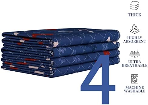 Washable Pee Pads for Dogs & Puppy Potty Training - Waterproof, Non-Slip, Fast Absorbing Reusable Whelping Pads for Dog Playpen & Guinea Pig Cage
