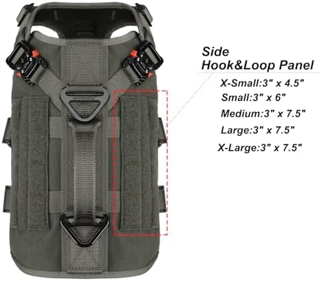 ICEFANG No Pull Tactical Dog Harness for Small Dogs,Adjustable Dog Vest