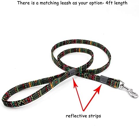 Customized Nylon Dog Collar, Personalized Dog Collar Engraved with Name and Phone Number,Adjustable ID Dog Collar with Quick-Release Buckle-(Indian-Black,S)